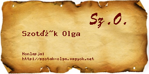 Szoták Olga névjegykártya