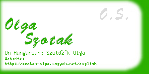 olga szotak business card